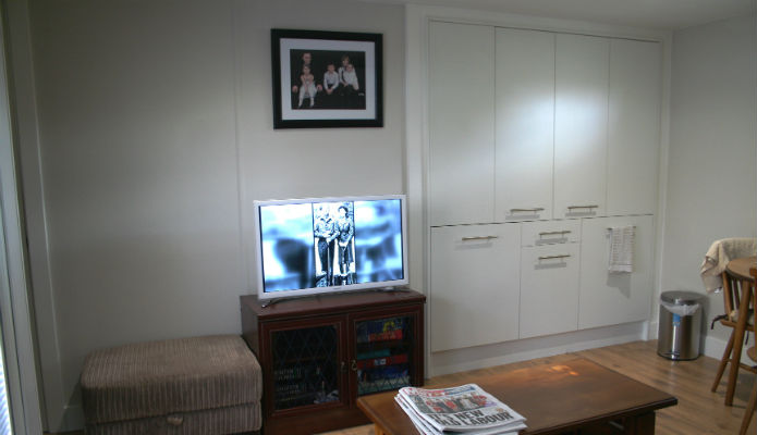 hidden kitchen units within the granny annexe